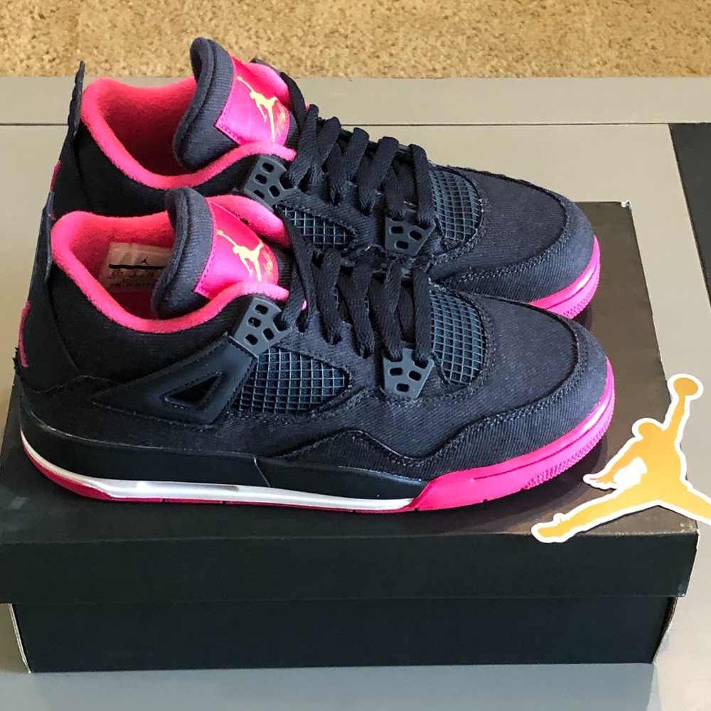 DS Nike Air Jordan 4 IV Retro Denim PINK size 5.5y - Picture 3 of 7